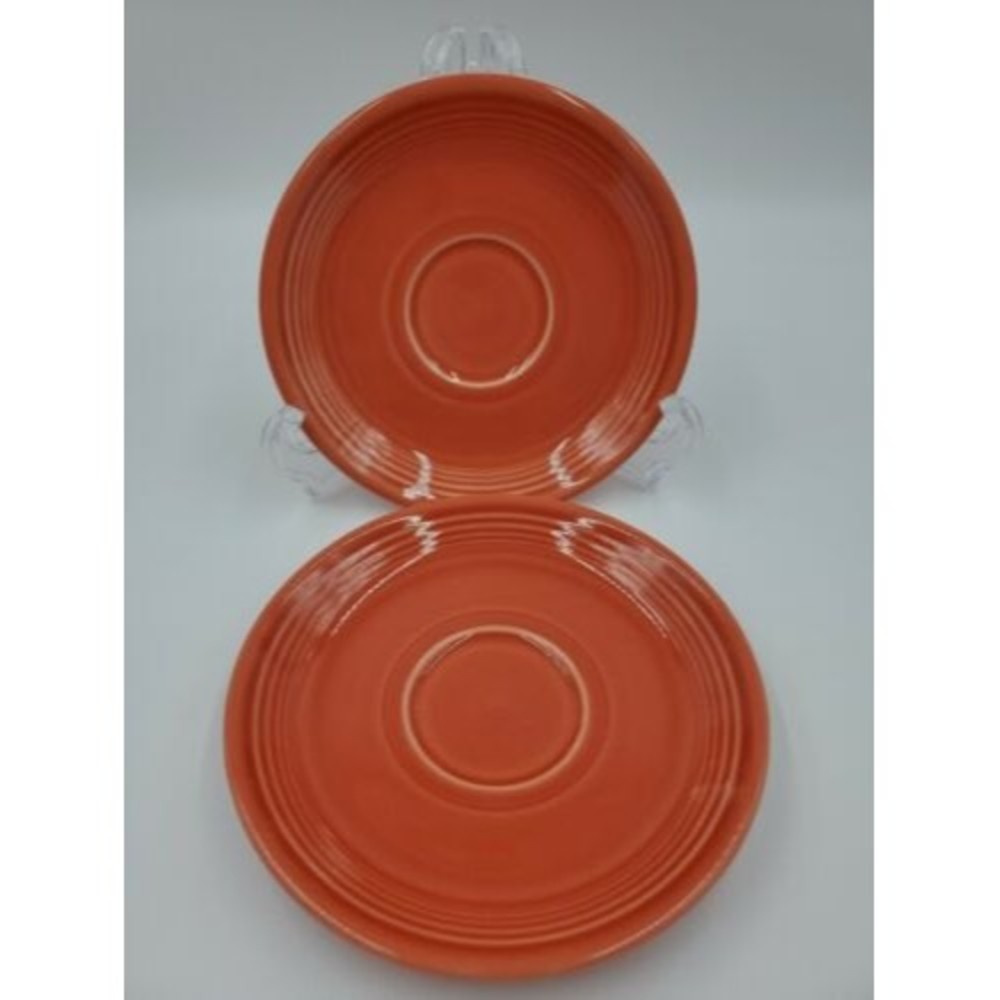 Fiestaware Persimmon Saucer 6" Fiesta Ware Homer Laughlin 1998 Set of Two